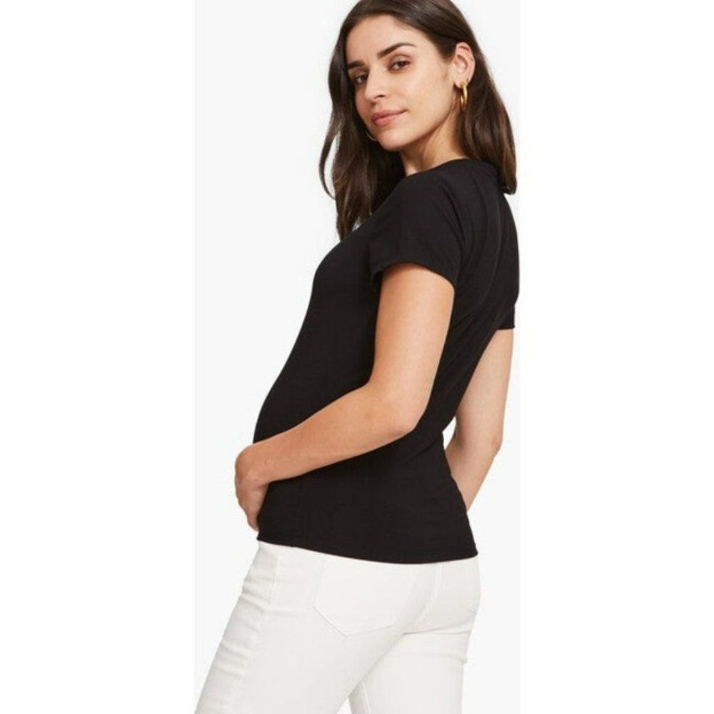 NEW Hatch The Women's Body Crew Tee Maternity Short Sleeve Crewneck Black Top